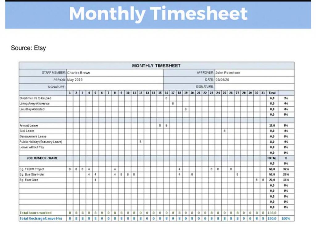 Time Sheet Template